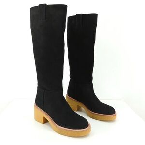 Stuart Weitzman Black Suede Heeled Boots